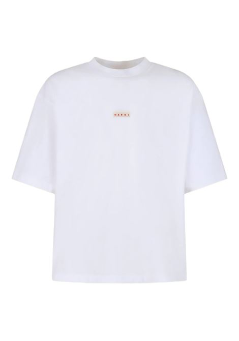 t-shirt logo uomo bianca MARNI | HUMU0223X6 UTCZ5700W01